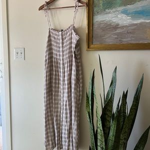 Aerie Plaid Maxi Dress Smocked